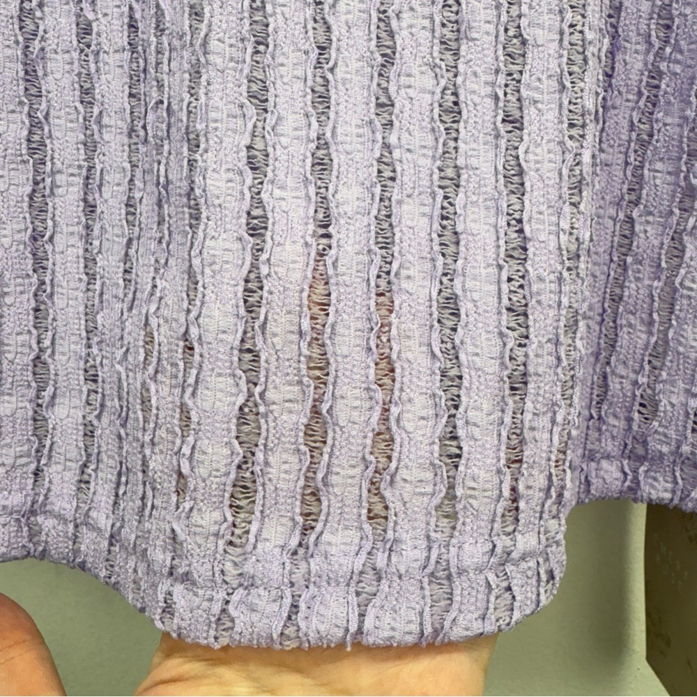 Emery Rose size Large Women’s Lilac Purple Short Ruffle Cap Sleeve Top NWT - Picture 4 of 7